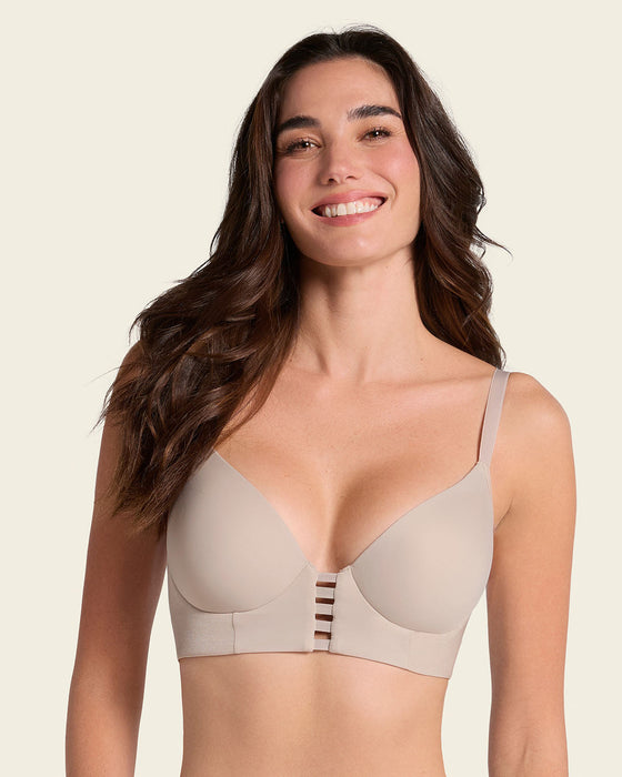 Memory bustier brasier triangular de realce alto y buen cubrimiento#color_802-cafe-claro
