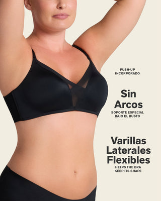 Brasier sin varilla de realce alto incorporado magical bra#color_700-negro