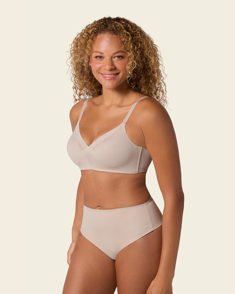 Brasier sin varilla de realce alto incorporado magical bra#color_802-cafe-claro