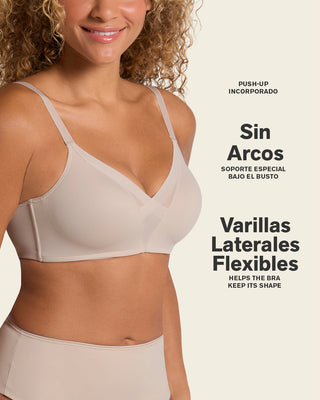 Brasier sin varilla de realce alto incorporado magical bra#color_802-cafe-claro