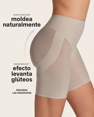 Panty faja tipo short levanta glúteos de control en abdomen#color_802-cafe-claro