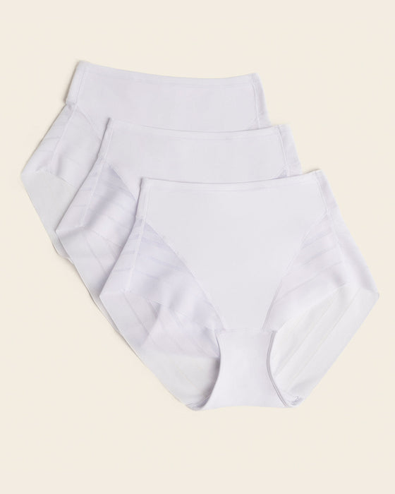 Panty faja clásico con control moderado de abdomen y bandas en tul#color_000-blanco