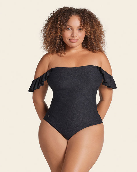 Traje de baño con boleros y elástico antideslizante para uso strapless#color_700-negro