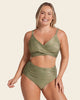 Panty de bikini tiro alto con drapeado en el abdomen#color_629-verde