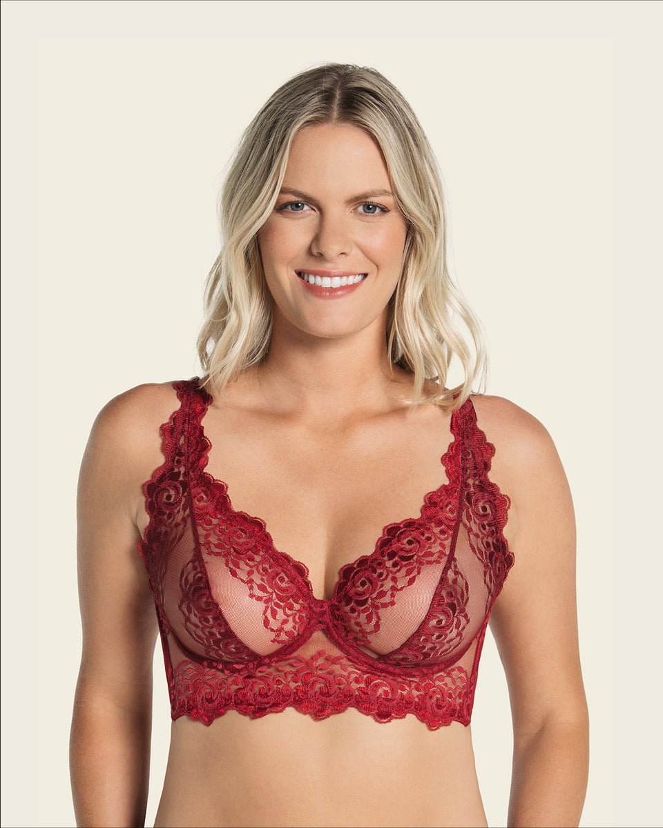 Brasier tipo bralette en encaje y transparencias