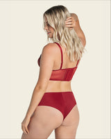 Brasier tipo bralette en encaje y transparencias#color_a40-rojo