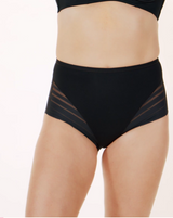 Panty faja clásico con control moderado de abdomen y bandas en tul#color_700-negro