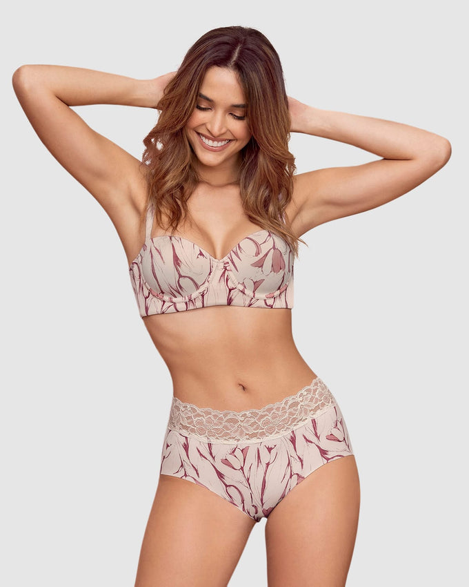 Panty hipster en tela ultraliviana con franja de encaje#color_394-tulipanes