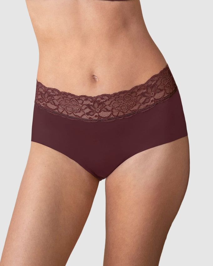 Panty hipster en tela ultraliviana con franja de encaje#color_a79-vino-tinto