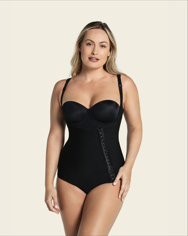 Faja body de control fuerte con broche lateral ideal como postquirúrgica#color_700-negro