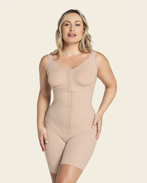 Faja body de control fuerte + brasier incorporado + efecto levanta glúteos#color_802-cafe-claro