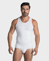 Camiseta de control moderado en abdomen y zona lumbar en algodón elástico#color_000-blanco