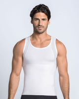 Camiseta sin mangas de control fuerte ideal para uso diario en algodón elástico#color_000-blanco