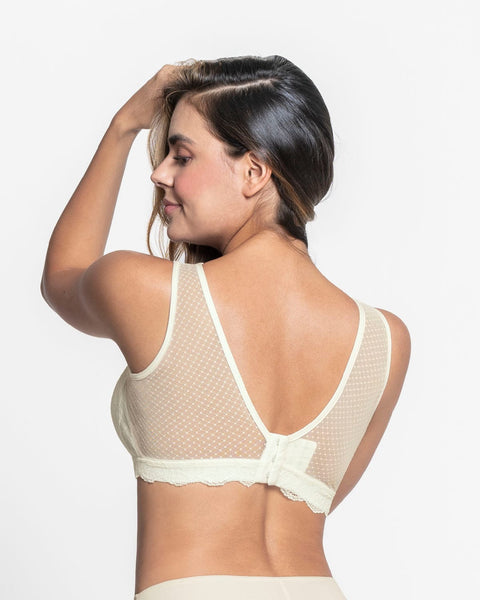 Bralette multiusos sexy siempre en encaje ideal para prótesis de mastectomía#color_253-perla