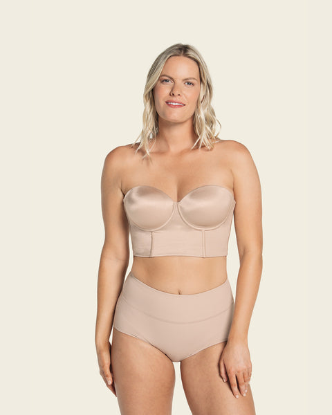 Brasier tipo bustier ideal como strapless#color_802-cafe-claro