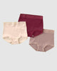 Paquete x 3 panties clásicos con toques de encaje#color_s19-palo-de-rosa-vino-marfil