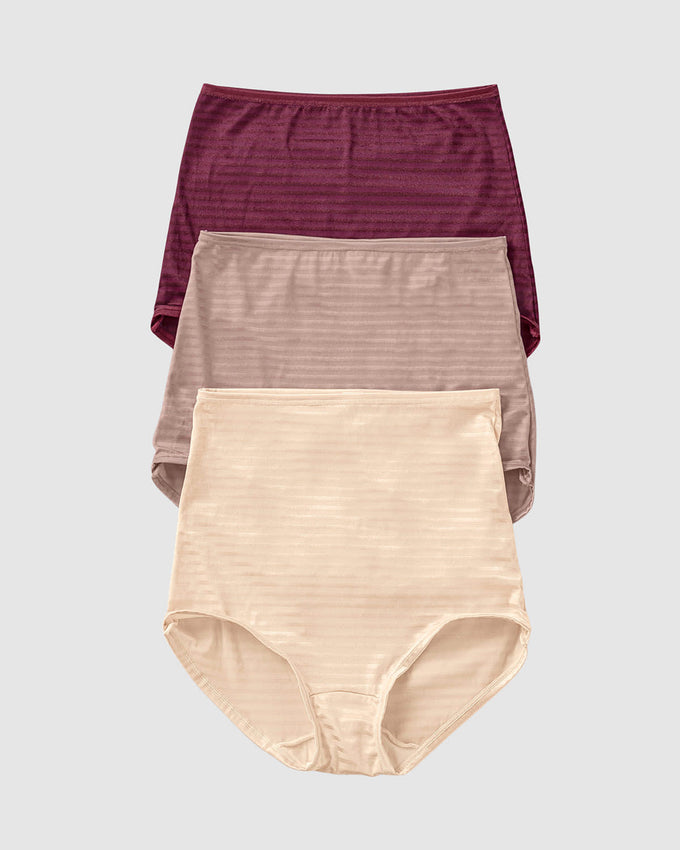 Paquete x 3 panties clásicos de máximo cubrimiento#color_s19-palo-de-rosa-vino-marfil