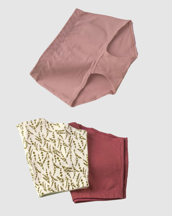 Paquete x 3 cómodos panties estilo bóxers en algodón elástico#color_s27-mora-vino-estampado