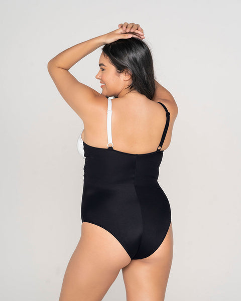 Traje de baño entero con control suave de abdomen y buen soporte de busto