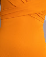 Traje de baño de control suave con tela con textura acanalada#color_203-naranjado