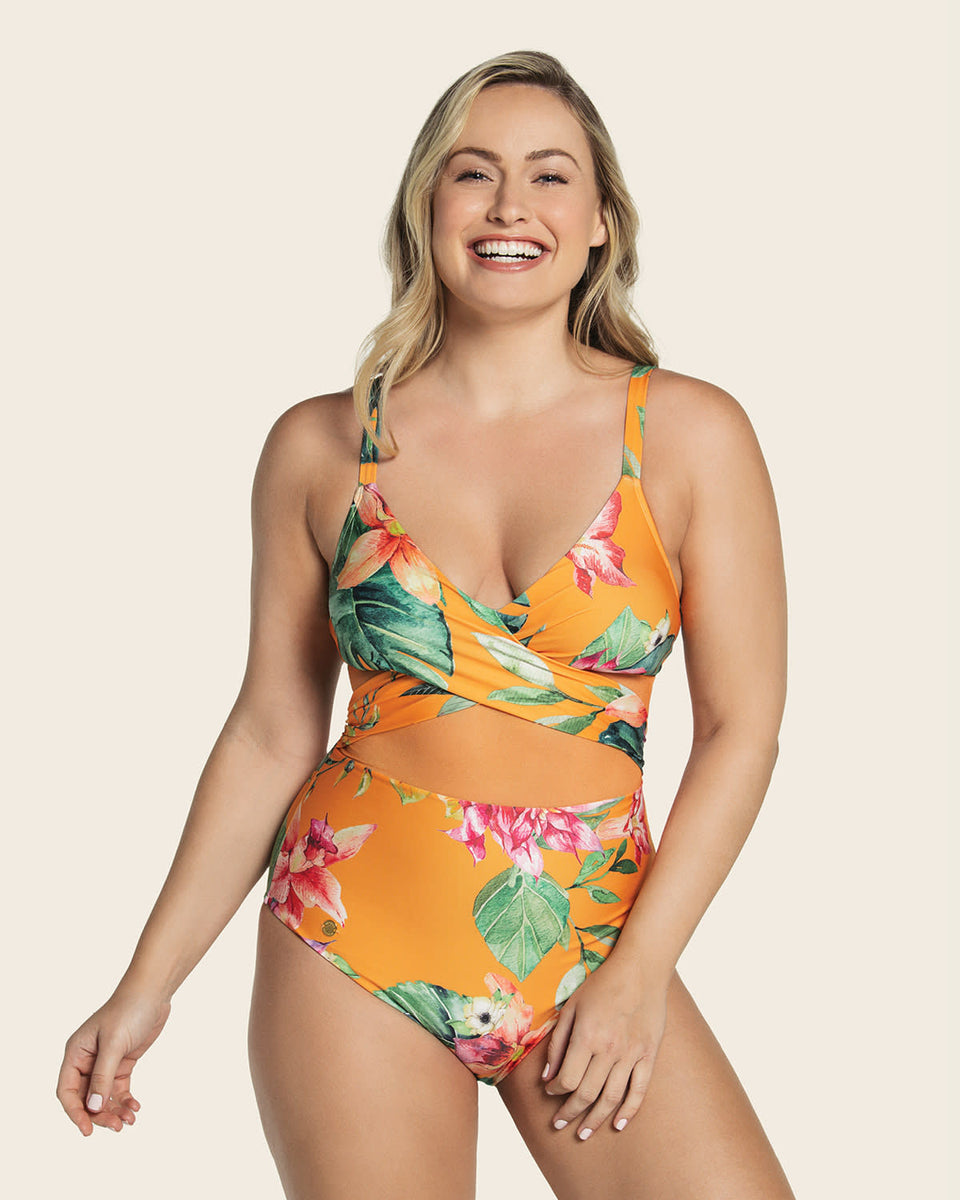 Traje de baño control suave de abdomen y tecnología bio-pet